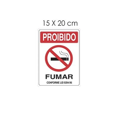Placa Proibido Fumar 15x20cm