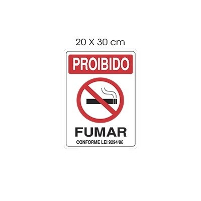 Placa Proibido Fumar 20x30cm