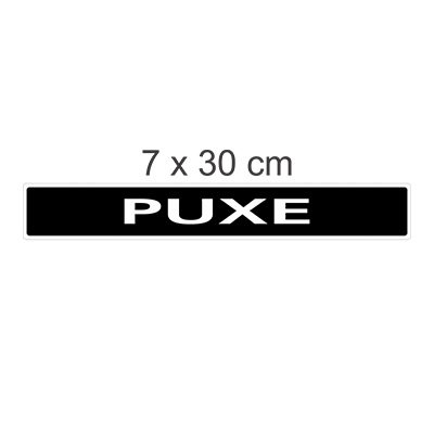 Placa Puxe 7x30cm Preto
