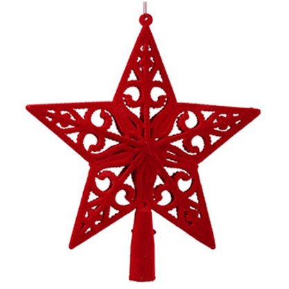 Ponteira Estrela De Natal Vazada Camurça 20cm