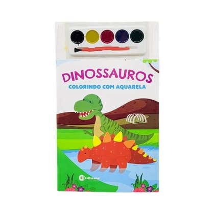 Livro Colorindo Com Aquarela Dinossauros