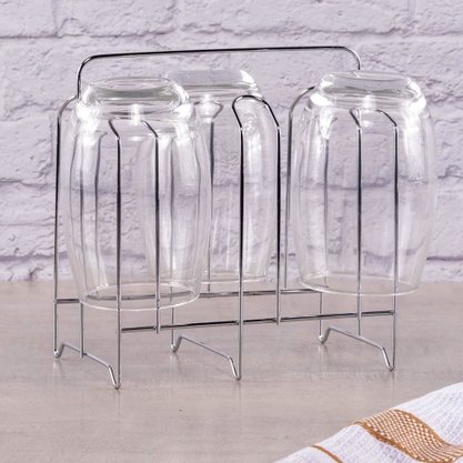 Porta Copos Para Mesa 6 Unidades Cromado