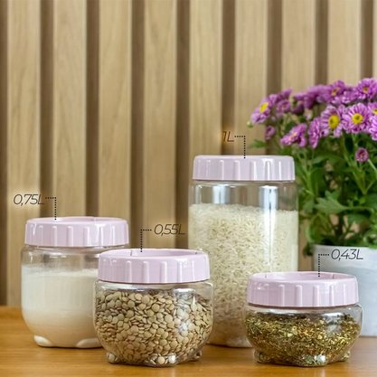 Porta Mantimentos Empilhável 1L Plasvale Sortido