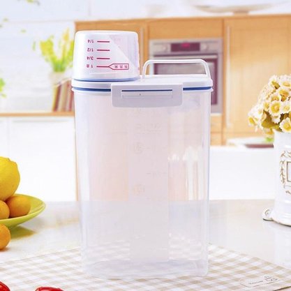 Pote Hermético Com Medidor Plástico 2L Clink