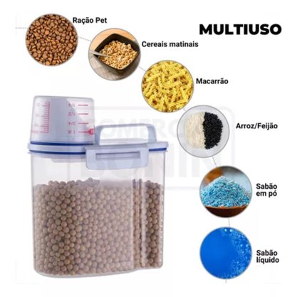 Pote Hermético Com Medidor Plástico PP 1,5 Litros Clink