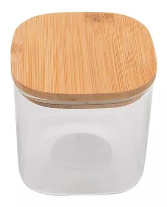 Pote Hermético Com Tampa De Bambu 550ml