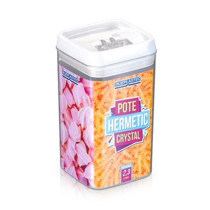 Pote Hermético Crystal Quadrado Grande 2,3L