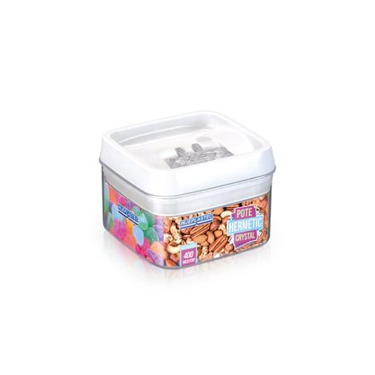 Pote Hermético Crystal Quadrado Mini 400ml