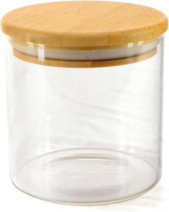 Pote Hermético De Vidro Com Tampa De Bambu 550ml