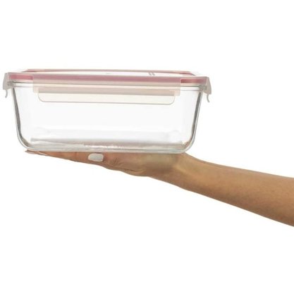 Pote Hermético Vidro Retangular 1040ml Quality