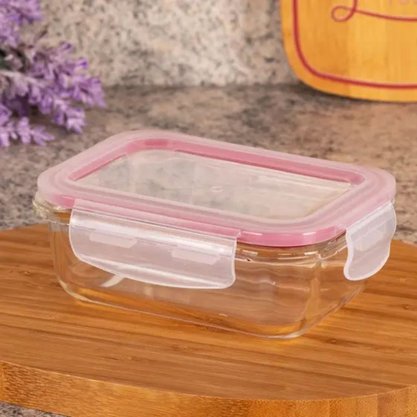 Pote Vidro Hermético Retangular 370ml MEK