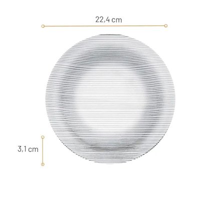 Prato Fundo Diamante 22,4CM Temperado Nadir