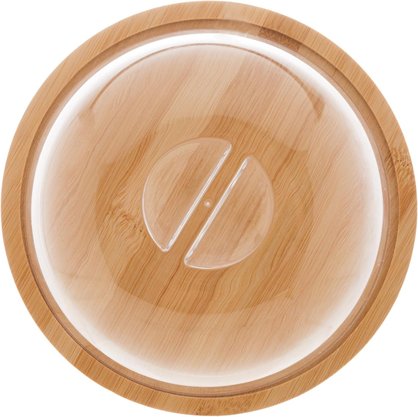 Prato Para Queijo Circular Bambu Com Tampa