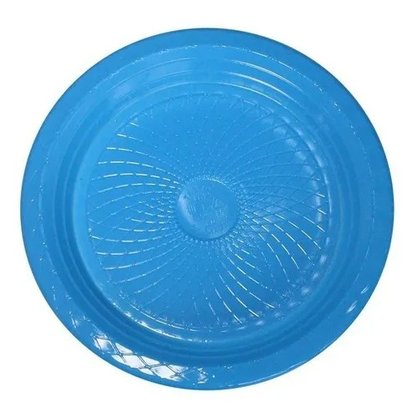 Prato Plástico 15cm 10 Unidades Azul Claro