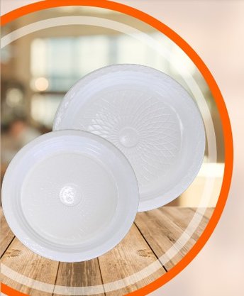 Prato Plástico 15cm 10 Unidades Branco