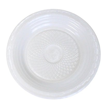 Prato Plástico 15cm 10 Unidades Branco