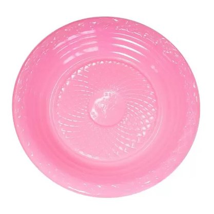 Prato Plástico 15cm 10 Unidades Rosa Claro