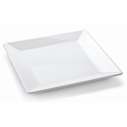 Prato Quadrado Melamina Branco 20cm Bestfer