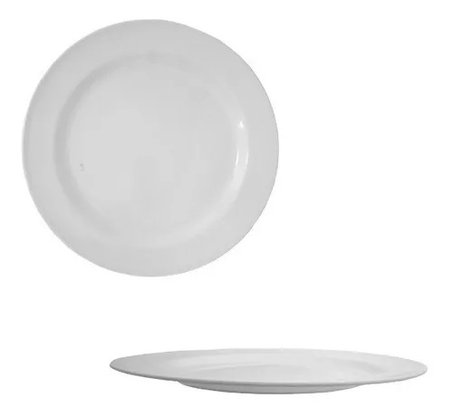 Prato Raso Redondo Melamina Branco 28cm
