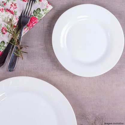 Prato Sobremesa 19cm Duralex Opaline Menu Branco Nadir