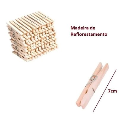 Prendedores de Roupa Madeira 36 Unidades