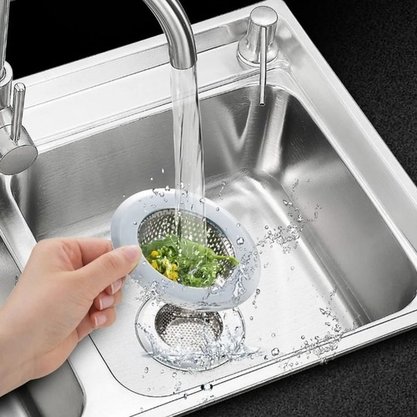 Ralo De Pia Inox Prático 7cm Com Bordas de Peneira