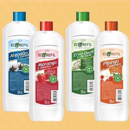 Refil Sabonete Líquido 700ml Morango E Damasco