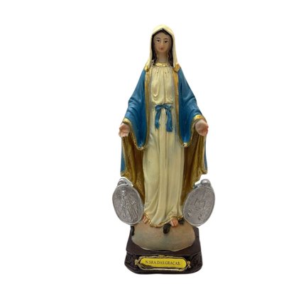 Santo Em Resina Nossa Senhora Das Graças 16cm
