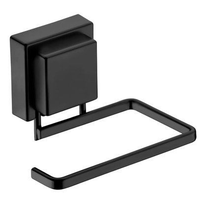 Suporte Papel Higiênco Com Ventosa Preto Fosco