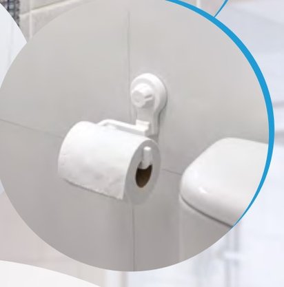 Suporte Papel Higiênico Com Ventosa Branco