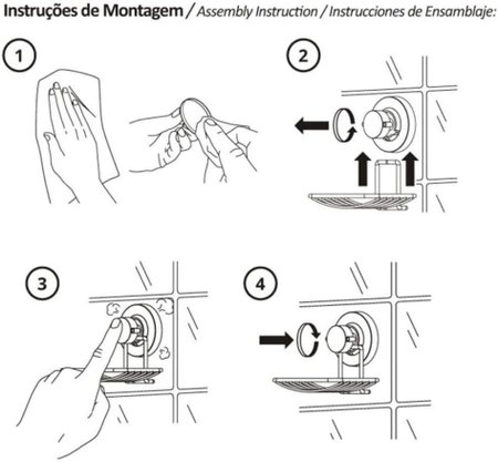 Suporte Papel Higiênico Com Ventosa Cromado