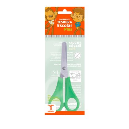 Tesoura Escolar Plus Inox 130mm