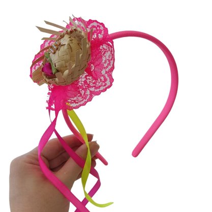 Tiara Junina Com Mini Chapéu