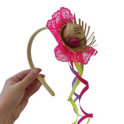 Tiara Junina Com Mini Chapéu