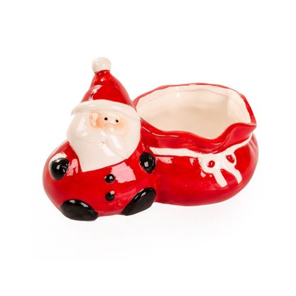 Tigela De Cerâmica Papai Noel Com Saco