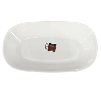 Travessa Oval Melamina Branca 32x18x5,5cm