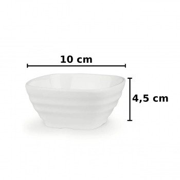 Tigela Quadrada Ondulada Melamina Premium 225ml Bestfer