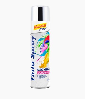 Tinta Spray Mundial Prime 400ml Metálica Cromado