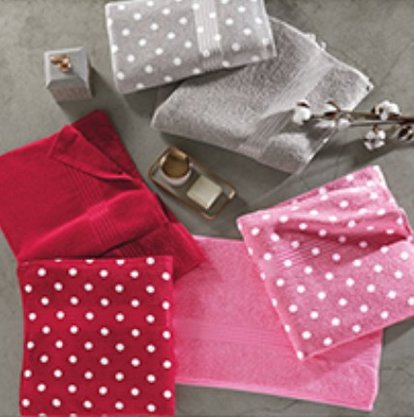 Toalha Rosto Prisma Estampada 50x80cm Vermelho Bolas