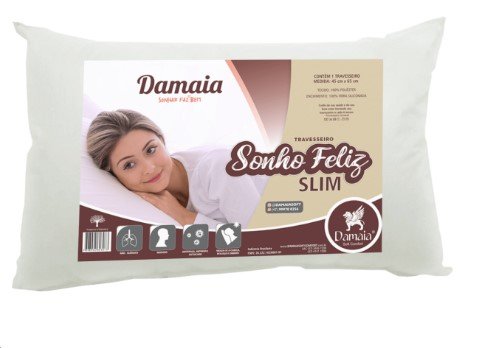 Travesseiro Sonho Feliz Slim 45cm x 65cm