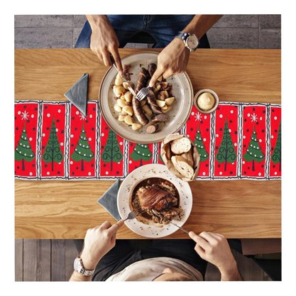 Trilho De Mesa Natal Árvore 33x180cm