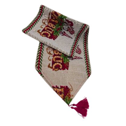 Trilho De Mesa Natal Cinza E Vermelho 33x180cm