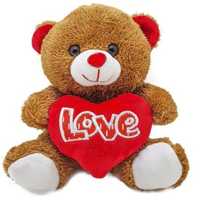 Urso De Pelúcia Com Coração Love 22cm