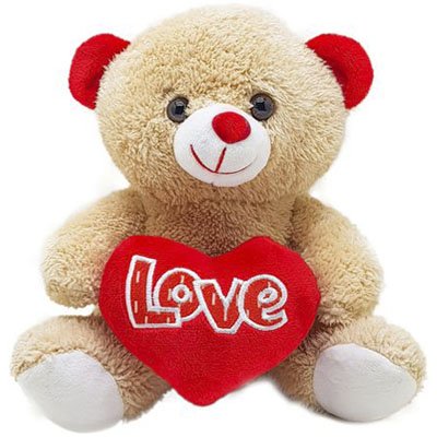 Urso De Pelúcia Com Coração Love 22cm