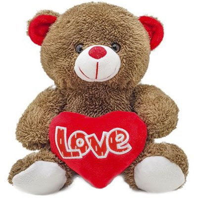 Urso De Pelúcia Com Coração Love 22cm