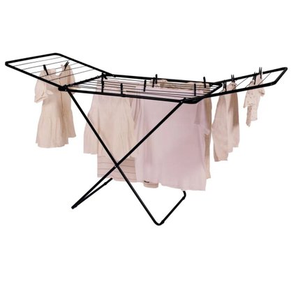 Varal Chão Com Abas Maxi Pintado 174 x 70 x 95cm Cor Preto Mor
