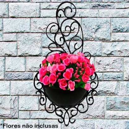 Vaso Arandela Com Suporte Preto