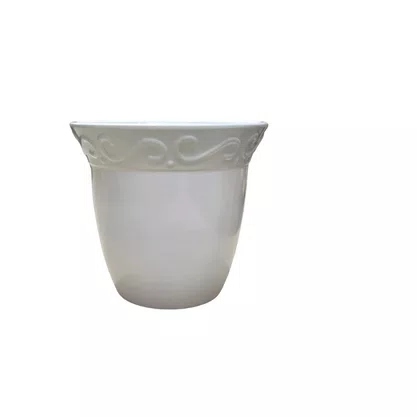 Vaso De Melamina Branco Para Flores 17 X 20CM
