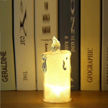 Vela Com Luminária Led Decorativa 4x6cm
