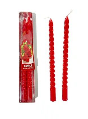 Vela Decorativa Retorcida Castiçal Lisa Com 2 Unidades 20 CM